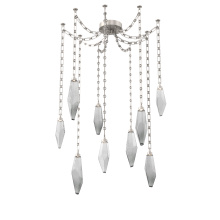 Hammerton SNB0050-09-BS-CS-CH3-L1 - Rock Crystal Multi Light Pendant Multi Port Canopy Beige Silver