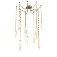 Hammerton SNB0050-09-GB-CA-CH1-L3 - Rock Crystal Multi Light Pendant Multi Port Canopy Gilded Brass