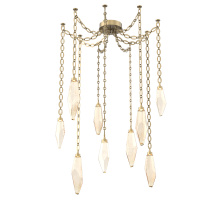 Hammerton SNB0050-09-GB-CA-CH2-L3 - Rock Crystal Multi Light Pendant Multi Port Canopy Gilded Brass