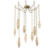 Hammerton SNB0050-09-GB-CB-CH3-L1 - Rock Crystal Multi Light Pendant Multi Port Canopy Gilded Brass