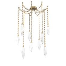 Hammerton SNB0050-09-GB-CC-CH2-L3 - Rock Crystal Multi Light Pendant Multi Port Canopy Gilded Brass