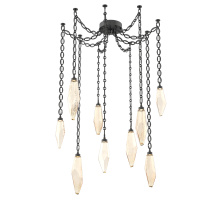 Hammerton SNB0050-09-MB-CA-CH2-L3 - Rock Crystal Multi Light Pendant Multi Port Canopy Matte Black