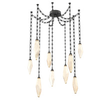 Hammerton SNB0050-09-MB-CA-CH3-L3 - Rock Crystal Multi Light Pendant Multi Port Canopy Matte Black