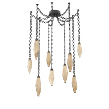 Hammerton SNB0050-09-MB-CB-CH2-L3 - Rock Crystal Multi Light Pendant Multi Port Canopy Matte Black