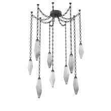 Hammerton SNB0050-09-MB-CS-CH1-L1 - Rock Crystal Multi Light Pendant Multi Port Canopy Matte Black