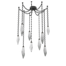 Hammerton SNB0050-09-MB-CS-CH2-L3 - Rock Crystal Multi Light Pendant Multi Port Canopy Matte Black