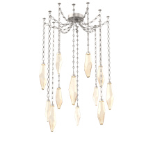Hammerton SNB0050-12-BS-CA-CH1-L3 - Rock Crystal Multi Light Pendant Multi Port Canopy Beige Silver