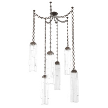 Hammerton SNB0056-06-FB-LC-CH2-L3 - Ledgestone Multi Light Pendant Multi Port Canopy Flat Bronze