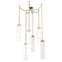 Hammerton SNB0056-06-GB-LC-CH2-L1 - Ledgestone Multi Light Pendant Multi Port Canopy Gilded Brass