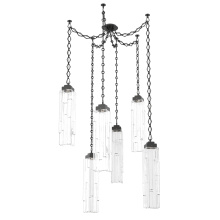 Hammerton SNB0056-06-MB-LC-CH1-L1 - Ledgestone Multi Light Pendant Multi Port Canopy Matte Black