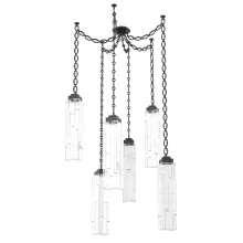 Hammerton SNB0056-06-MB-LC-CH2-L3 - Ledgestone Multi Light Pendant Multi Port Canopy Matte Black