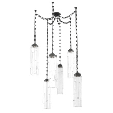 Hammerton SNB0056-06-MB-LC-CH3-L1 - Ledgestone Multi Light Pendant Multi Port Canopy Matte Black