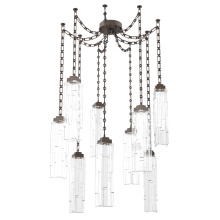 Hammerton SNB0056-09-FB-LC-CH3-L3 - Ledgestone Multi Light Pendant Multi Port Canopy Flat Bronze