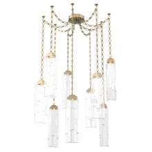 Hammerton SNB0056-09-GB-LC-CH1-L3 - Ledgestone Multi Light Pendant Multi Port Canopy Gilded Brass