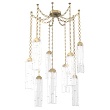 Hammerton SNB0056-09-GB-LC-CH2-L3 - Ledgestone Multi Light Pendant Multi Port Canopy Gilded Brass