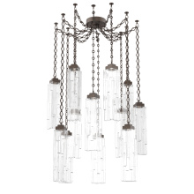 Hammerton SNB0056-12-FB-LC-CH1-L1 - Ledgestone Multi Light Pendant Multi Port Canopy Flat Bronze