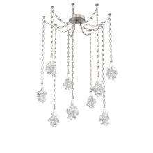 Hammerton SNB0059-09-BS-BC-CH1-L3 - Blossom Multi Light Pendant Multi Port Canopy Beige Silver