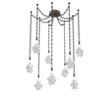 Hammerton SNB0059-09-FB-BC-CH1-L1 - Blossom Multi Light Pendant Multi Port Canopy Flat Bronze