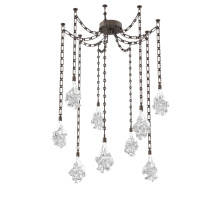 Hammerton SNB0059-09-FB-BC-CH3-L1 - Blossom Multi Light Pendant Multi Port Canopy Flat Bronze