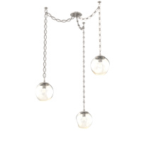 Hammerton SNB0062-03-BS-A-CH2-E2 - Aster Bulb Multi Light Pendant Multi Port Canopy Beige Silver