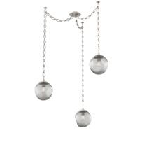Hammerton SNB0062-03-BS-S-CH1-E2 - Aster Bulb Multi Light Pendant Multi Port Canopy Beige Silver