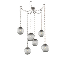 Hammerton SNB0062-06-BS-S-CH1-E2 - Aster Bulb Multi Light Pendant Multi Port Canopy Beige Silver