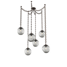 Hammerton SNB0062-06-FB-S-CH2-E2 - Aster Round 6pc Swag Multi-Pendant Chain (Bulb)