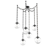 Hammerton SNB0062-06-MB-C-CH3-E2 - Aster Bulb Multi Light Pendant Multi Port Canopy Matte Black