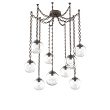Hammerton SNB0062-09-FB-C-CH2-E2 - Aster Bulb Multi Light Pendant Multi Port Canopy Flat Bronze