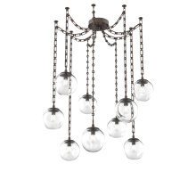 Hammerton SNB0062-09-FB-C-CH3-E2 - Aster Bulb Multi Light Pendant Multi Port Canopy Flat Bronze