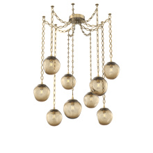 Hammerton SNB0062-09-GB-B-CH2-E2 - Aster Bulb Multi Light Pendant Multi Port Canopy Gilded Brass