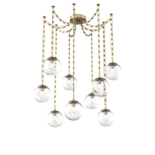 Hammerton SNB0062-09-GB-C-CH3-E2 - Aster Bulb Multi Light Pendant Multi Port Canopy Gilded Brass