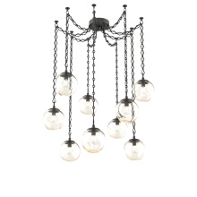 Hammerton SNB0062-09-MB-A-CH1-E2 - Aster Bulb Multi Light Pendant Multi Port Canopy Matte Black