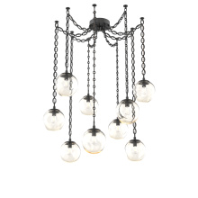 Hammerton SNB0062-09-MB-A-CH2-E2 - Aster Bulb Multi Light Pendant Multi Port Canopy Matte Black