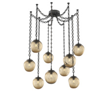 Hammerton SNB0062-09-MB-B-CH2-E2 - Aster Bulb Multi Light Pendant Multi Port Canopy Matte Black