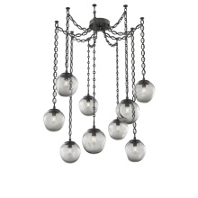 Hammerton SNB0062-09-MB-S-CH2-E2 - Aster Bulb Multi Light Pendant Multi Port Canopy Matte Black