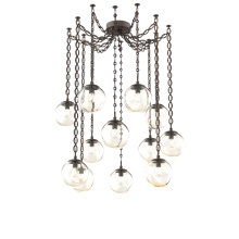 Hammerton SNB0062-12-FB-A-CH2-E2 - Aster Bulb Multi Light Pendant Multi Port Canopy Flat Bronze