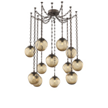 Hammerton SNB0062-12-FB-B-CH1-E2 - Aster Bulb Multi Light Pendant Multi Port Canopy Flat Bronze