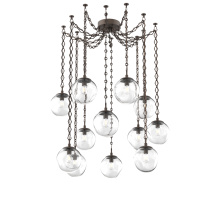 Hammerton SNB0062-12-FB-C-CH1-E2 - Aster Bulb Multi Light Pendant Multi Port Canopy Flat Bronze