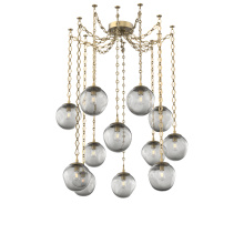 Hammerton SNB0062-12-GB-S-CH1-E2 - Aster Bulb Multi Light Pendant Multi Port Canopy Gilded Brass