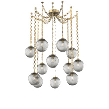 Hammerton SNB0062-12-GB-S-CH2-E2 - Aster Bulb Multi Light Pendant Multi Port Canopy Gilded Brass