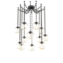 Hammerton SNB0062-12-MB-A-CH2-E2 - Aster Bulb Multi Light Pendant Multi Port Canopy Matte Black