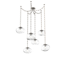 Hammerton SNB0064-06-BS-C-CH1-E2 - Nova Bulb Multi Light Pendant Multi Port Canopy Beige Silver