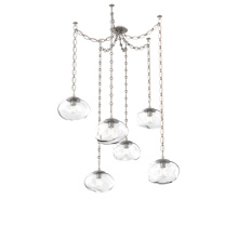 Hammerton SNB0064-06-BS-C-CH2-E2 - Nova Bulb Multi Light Pendant Multi Port Canopy Beige Silver
