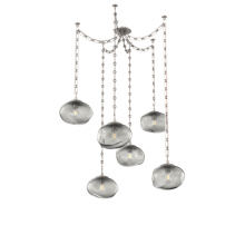 Hammerton SNB0064-06-BS-S-CH3-E2 - Nova Bulb Multi Light Pendant Multi Port Canopy Beige Silver
