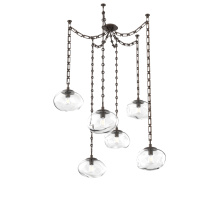 Hammerton SNB0064-06-FB-C-CH3-E2 - Nova Bulb Multi Light Pendant Multi Port Canopy Flat Bronze