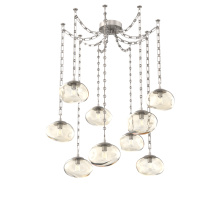 Hammerton SNB0064-09-BS-A-CH3-E2 - Nova Bulb Multi Light Pendant Multi Port Canopy Beige Silver