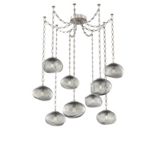 Hammerton SNB0064-09-BS-S-CH1-E2 - Nova Bulb Multi Light Pendant Multi Port Canopy Beige Silver