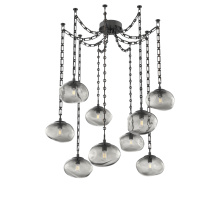 Hammerton SNB0064-09-MB-S-CH3-E2 - Nova Bulb Multi Light Pendant Multi Port Canopy Matte Black