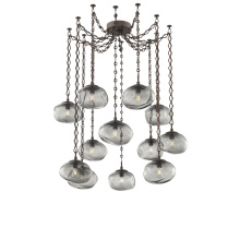 Hammerton SNB0064-12-FB-S-CH1-E2 - Nova Bulb Multi Light Pendant Multi Port Canopy Flat Bronze